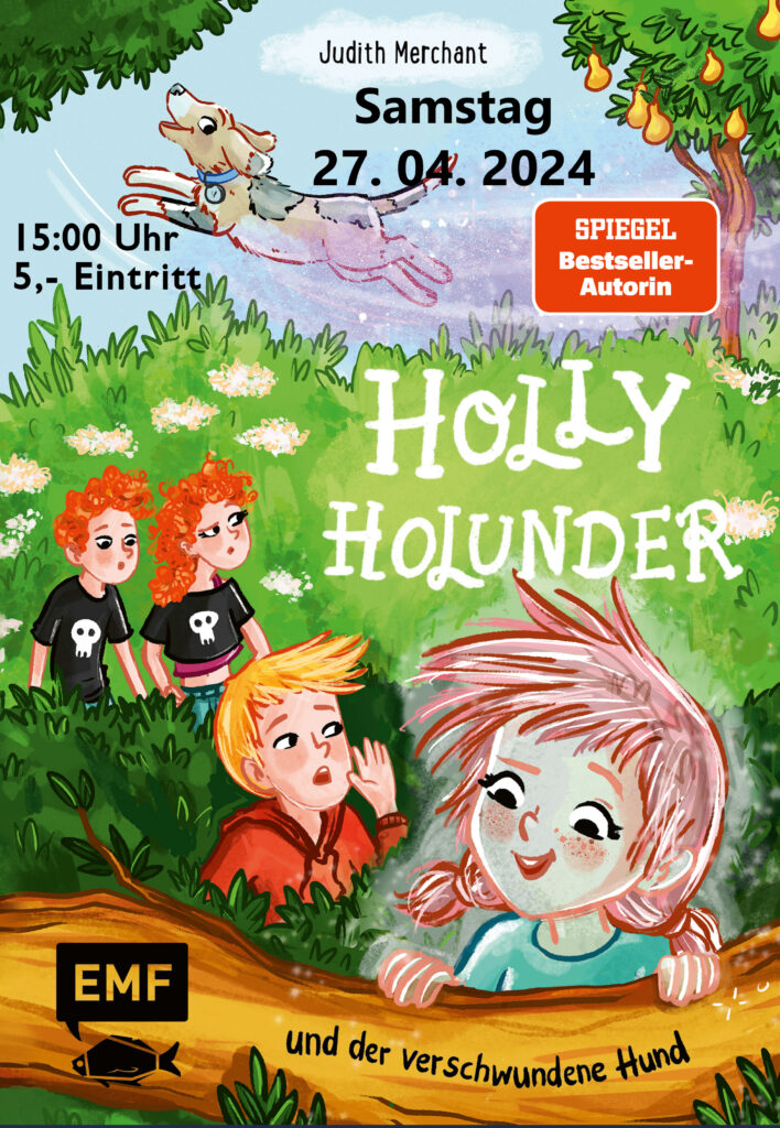 Veranstaltungsplakat Lesung Holly Holunder 27.04.2024